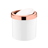 Lixeira Basculante 5 Litros Branca com Rose Gold - Ela Decora